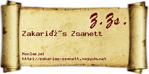 Zakariás Zsanett névjegykártya